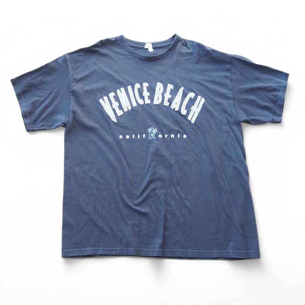 Vintage Venice Beach California Short Sleeve T-Shirt Black‎ / White Men's 2XL